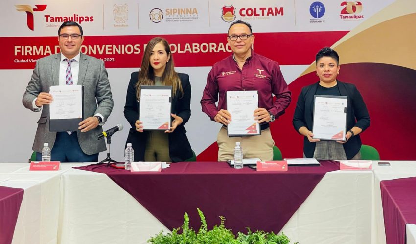 Firma de un convenio de colaboración el Sistema Estatal de Protección Integral de los Derechos de Niñas, Niños y Adolescentes (SIPINNA)